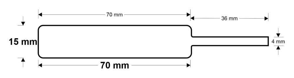 Image #01 for Cricket Bat Style Jewellery Labels, Thermal Transfer BOPP Matt, Permanent Label Rolls, 70mm x 15mm, 2000 Labels Per Roll, Wound Out, 38mm Core, Not Perforated, Price Per 5 Rolls - Handle to Right