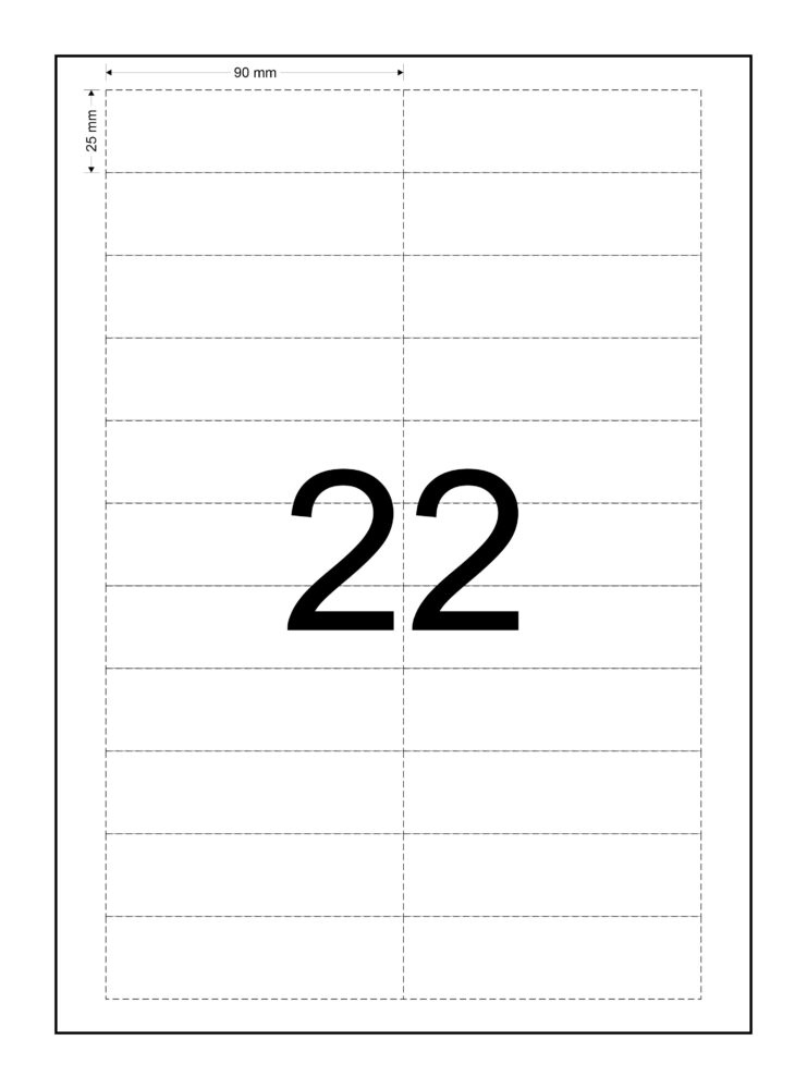 Image #01 for Data Strips, Laser Paper Card Matt (110GSM), 90mm x 25mm, 2 Across, 11 Down, Perforated, 22 Tickets Per Sheet, Price Per 150 Sheets