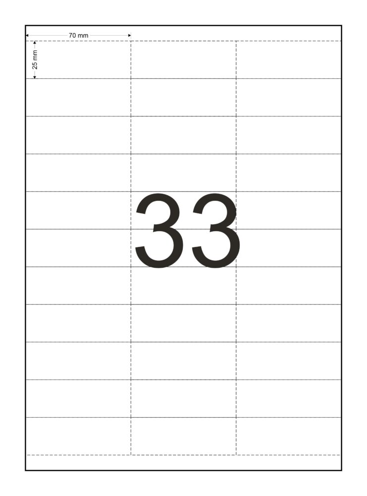 Image #01 for Data Strips, Laser Paper Card Matt (110GSM), 70mm x 25mm, 3 Across, 11 Down, Perforated, 33 Tickets Per Sheet, Price Per 150 Sheets