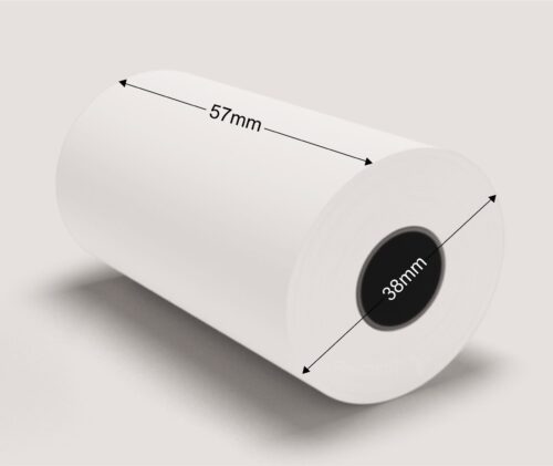 Image for Premium Thermal Paper Rolls, 57mm(W) x 38mm(D), 12mm Core, Price Per 50 Rolls - For Thermal Receipt/Eftpos/Cash Register Printers, Suitable for "Albert" Machines