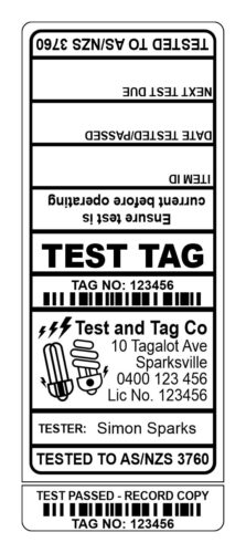 Image for Test Tags with 9mm Slit, Synthetic Gloss, Permanent Label Rolls, 100mm x 40mm, 500 Labels Per Roll, Wound Out, 38mm Core, Not Perforated, Price Per 2 Rolls - White Custom Printed Test Tags