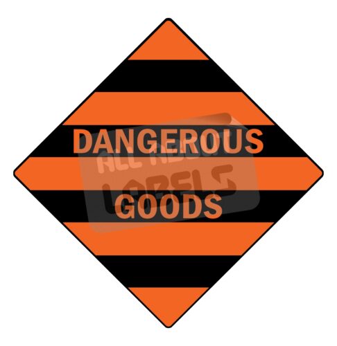 Image for Paper Gloss, Permanent Label Rolls, 100mm x 100mm, 250 Labels Per Roll, Wound Out, 76mm Core, Not Perforated, Price Per 1 Roll - Orange Printed Hazard Warning - Dangerous Goods