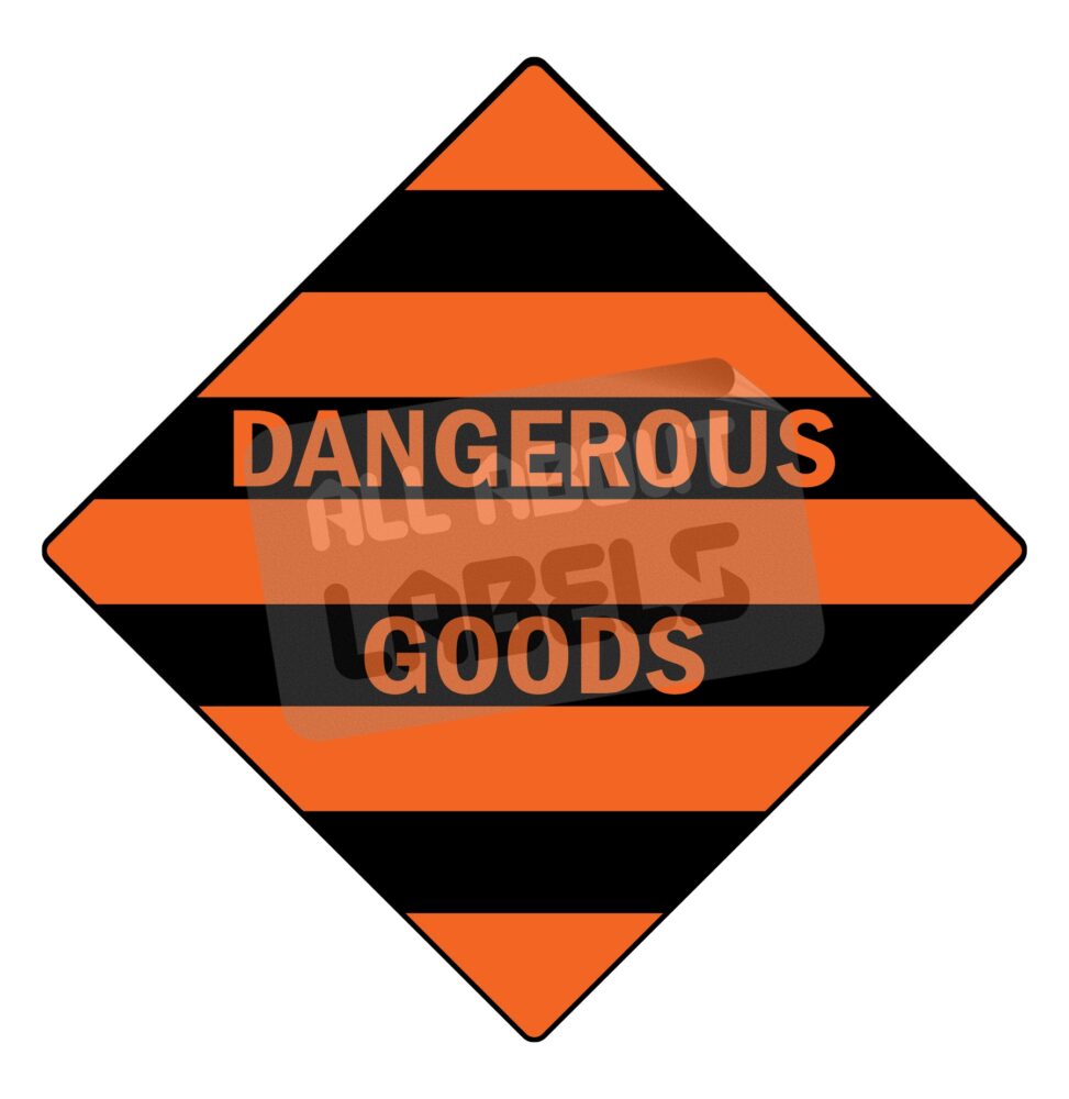 Image #01 for Paper Gloss, Permanent Label Rolls, 100mm x 100mm, 250 Labels Per Roll, Wound Out, 76mm Core, Not Perforated, Price Per 1 Roll - Orange Printed Hazard Warning - Dangerous Goods