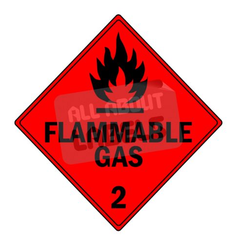 Image for Paper Gloss, Permanent Label Rolls, 100mm x 100mm, 250 Labels Per Roll, Wound Out, 76mm Core, Not Perforated, Price Per 1 Roll - Red Printed Hazard Warning - Flammable Gas 2