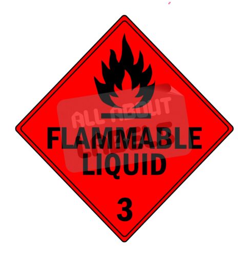 Image for Paper Gloss, Permanent Label Rolls, 100mm x 100mm, 250 Labels Per Roll, Wound Out, 76mm Core, Not Perforated, Price Per 1 Roll - Red Printed Hazard Warning - Flammable Liquid 3