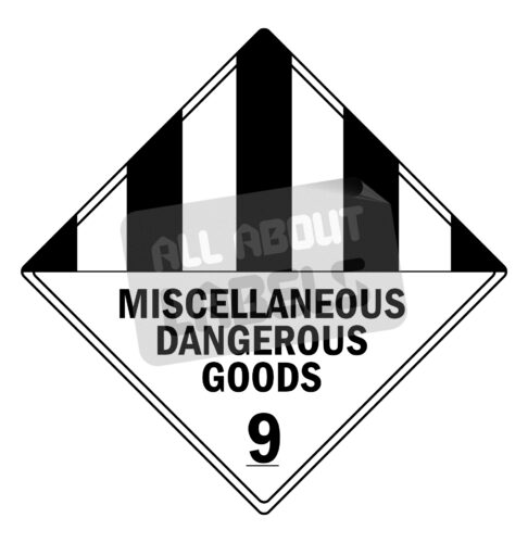 Image for Paper Gloss, Permanent Label Rolls, 100mm x 100mm, 250 Labels Per Roll, Wound Out, 76mm Core, Not Perforated, Price Per 1 Roll - Black Printed Hazard Warning - Miscellaneous Dangerous Goods 9