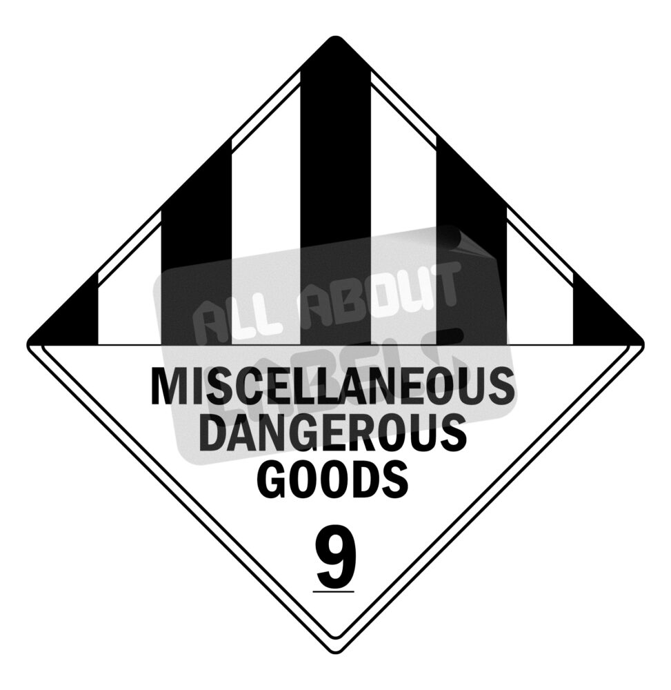 Image #01 for Paper Gloss, Permanent Label Rolls, 100mm x 100mm, 250 Labels Per Roll, Wound Out, 76mm Core, Not Perforated, Price Per 1 Roll - Black Printed Hazard Warning - Miscellaneous Dangerous Goods 9