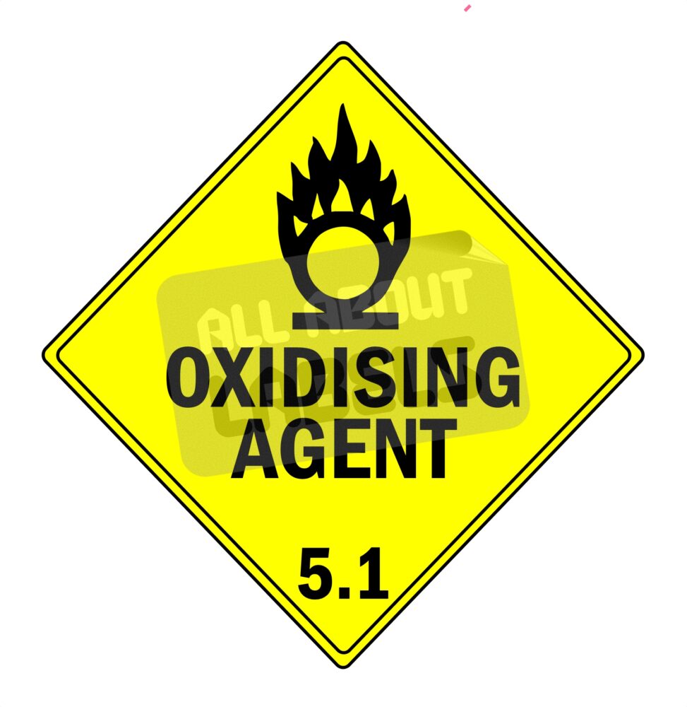 Image #01 for Paper Gloss, Permanent Label Rolls, 100mm x 100mm, 250 Labels Per Roll, Wound Out, 76mm Core, Not Perforated, Price Per 1 Roll - Yellow Printed Hazard Warning - Oxidising Agent 5.1