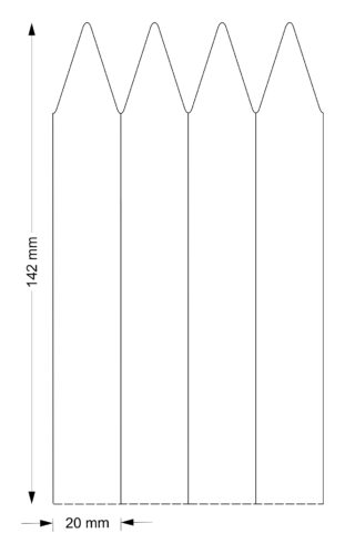 Image for Pot Tags, Thermal Transfer Plasnet (250um) Tag Roll, 20mm x 142mm, 1000 Per Roll, 4 Across (250 Per Row), Wound Out, 76mm Core, Perforated, Price Per 1 Roll