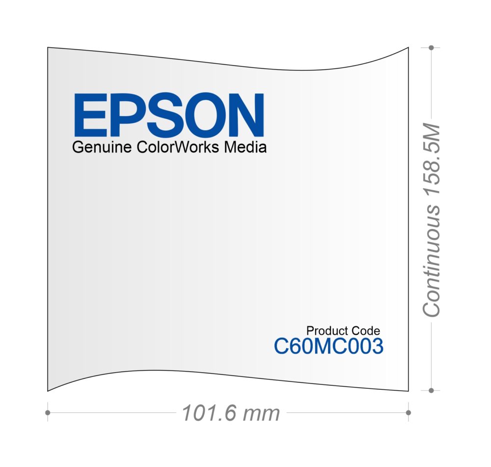 Image #01 for Epson Colour Inkjet Paper Matt, Permanent Label Rolls, 101.6mm x 158.5M Continuous Label, Wound Out, 76mm Core, Not Perforated, Price Per 2 Rolls - 4" Continuous Premium Matte Label to Suit ColorWorks CW-C6000 Series / TM-C7500 (2 Pack)