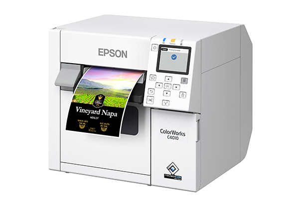 Image #01 for Epson ColorWorks CW-C4010A Colour Inkjet Label Printer, USB/Ethernet Connectivity, 1200DPI Max Resolution, 25.4mm Media Min Width, 112mm Media Max Width, 101.6mm Media Max Diameter, 44mm Media Core Min Diameter, 57mm Media Core Max Diameter - Includes Cutter, Full Set of CMYK Ink Cartridges & Maintenance Box, Epson LabelWorks Software Downloaded Separately