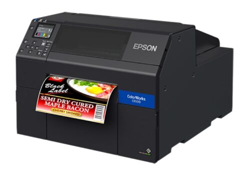 Image for Epson ColorWorks CW-C6510 Colour Inkjet Label Printer, USB/Ethernet Connectivity, 1200DPI Max Resolution, 25.4mm Media Min Width, 215.9mm Media Max Width, 152.4mm Media Max Diameter, 76.2mm Media Core Min Diameter, 76.2mm Media Core Max Diameter - Includes Cutter, Full Set of CMYK Ink Cartridges & Maintenance Box, Epson LabelWorks Software Downloaded Separately