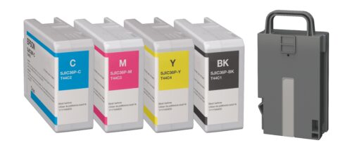 Image for Epson Cyan/Magenta/Yellow/Black Ink Cartridge & Maintenance Box Bundle for Epson ColorWorks CW-C6010A/6510A - SJIC36P & SJMB6000