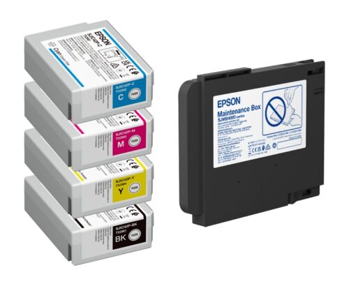 Image for Epson Cyan/Magenta/Yellow/Black Ink Cartridge & Maintenance Box Bundle for Epson ColorWorks CW-C4010A - SJIC42P & SJMB4000