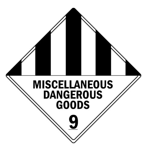 Image for Paper Gloss, Permanent Label Rolls, 100mm x 100mm, 250 Labels Per Roll, Wound Out, 76mm Core, Not Perforated, Price Per 1 Roll - Black Printed Hazard Warning - Miscellaneous Dangerous Goods 9